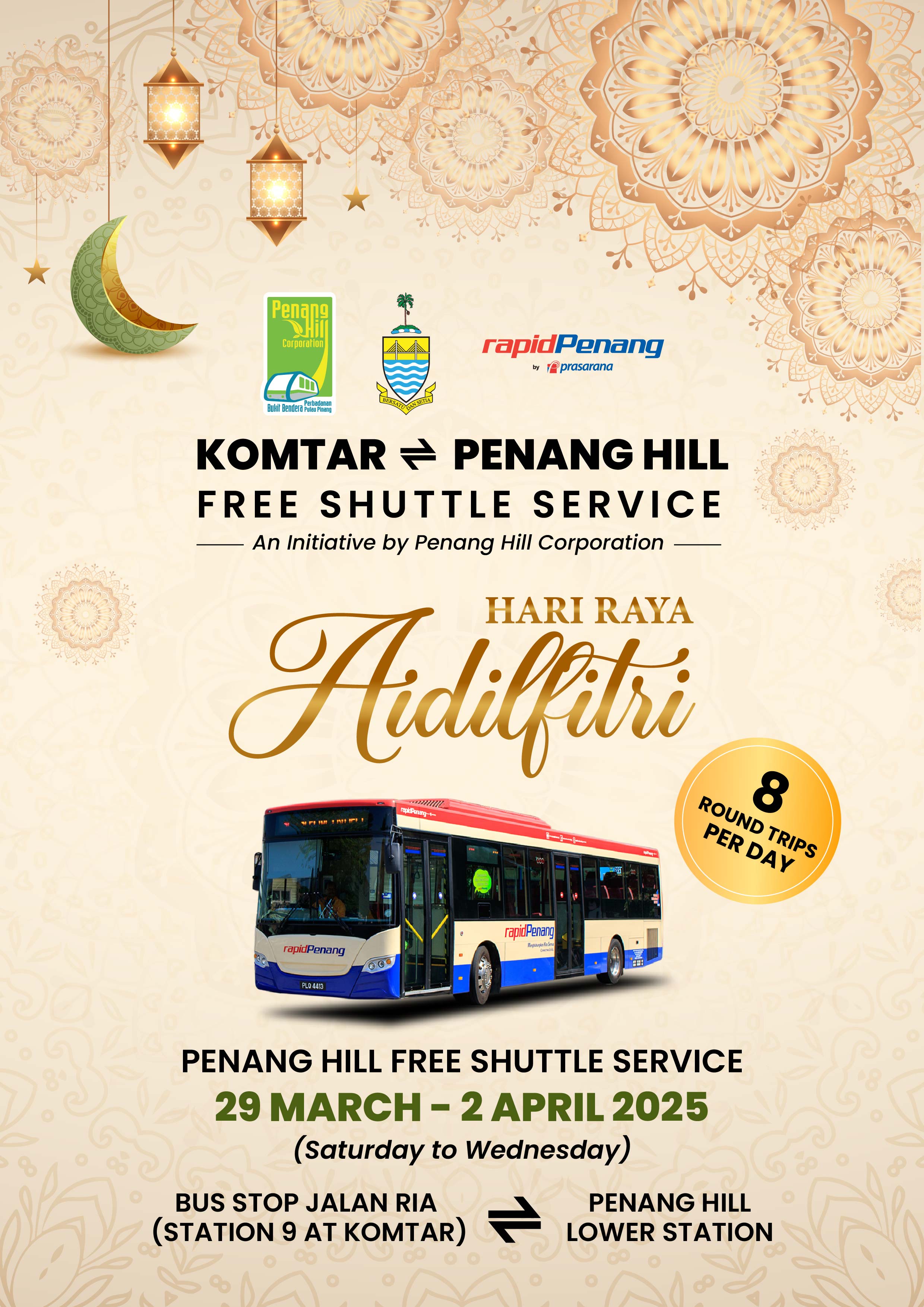 Penang Hill Free Shuttle Service During The Hari Raya Aidilfitri Celebration 2025