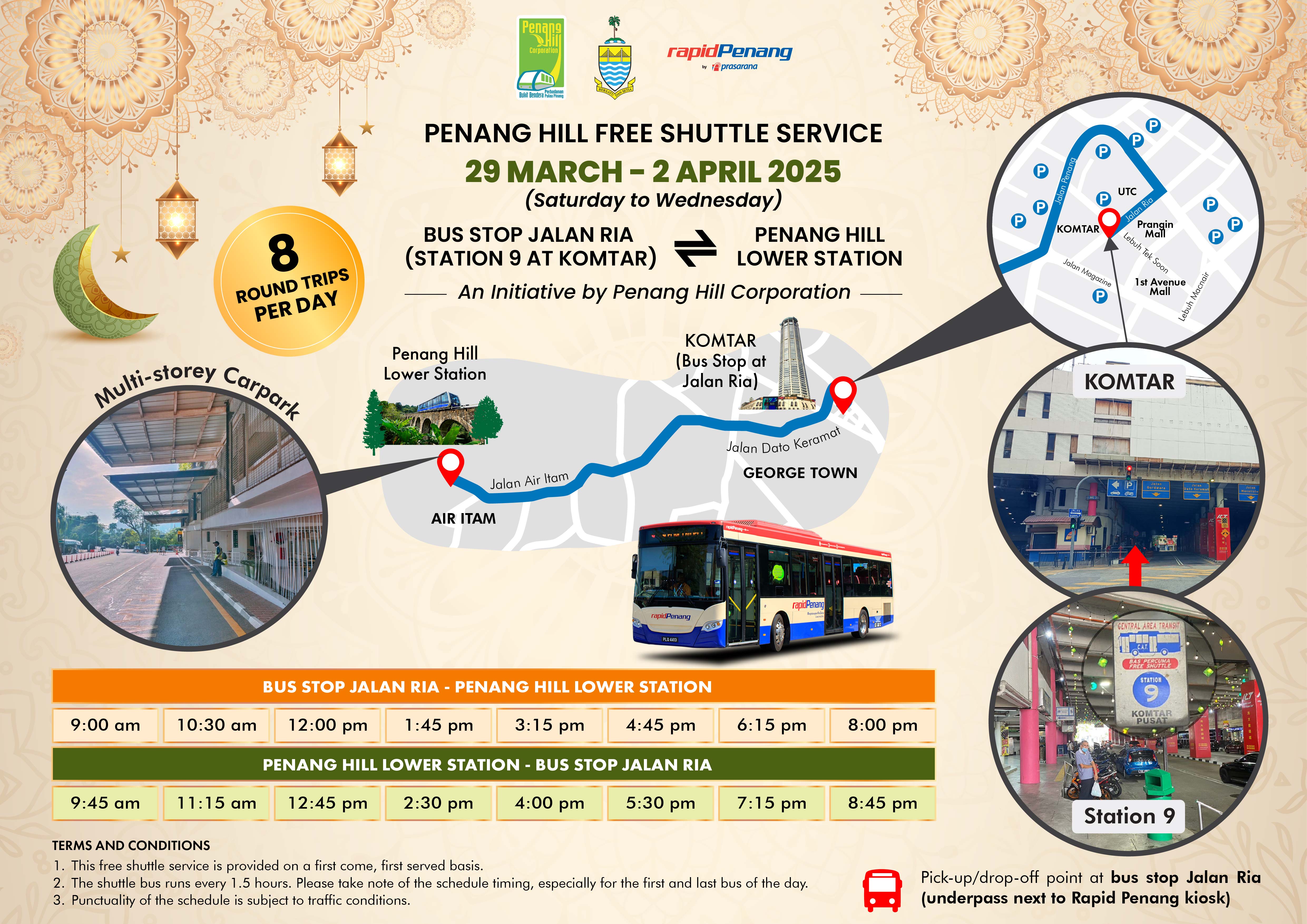 Penang Hill Free Shuttle Service During The Hari Raya Aidilfitri Celebration 2025